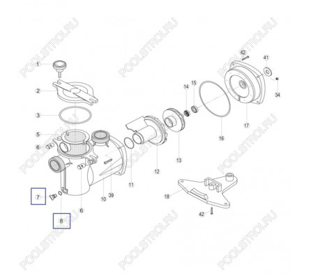 Сливная заглушка насоса OK,NK,KS,KAP Kripsol RKS195.A/ RPUM0007.00R/RBH0000.00R